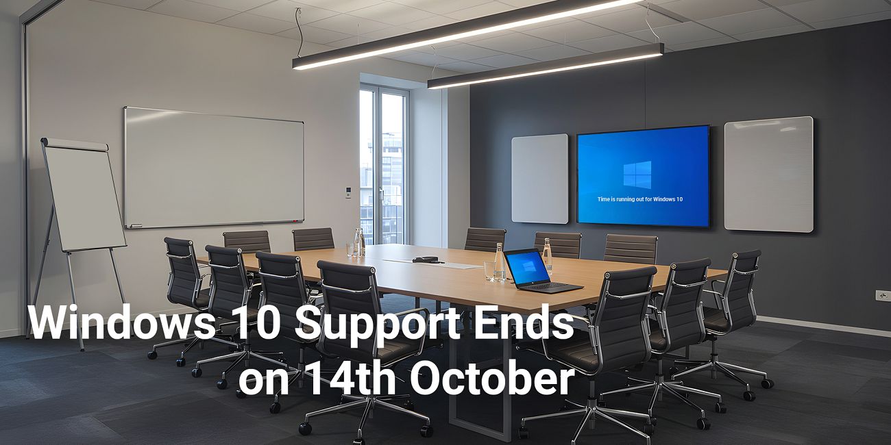 Person looking into the future with the text 'Is Your AV Technology Ready for Windows 10 End of Life'